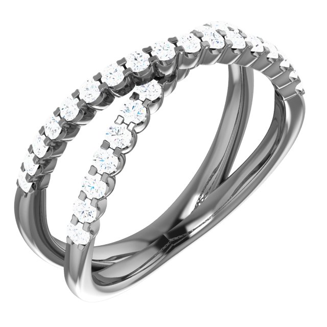 14K White .50 CTW Diamond Criss Cross Ring Ref. 13318073