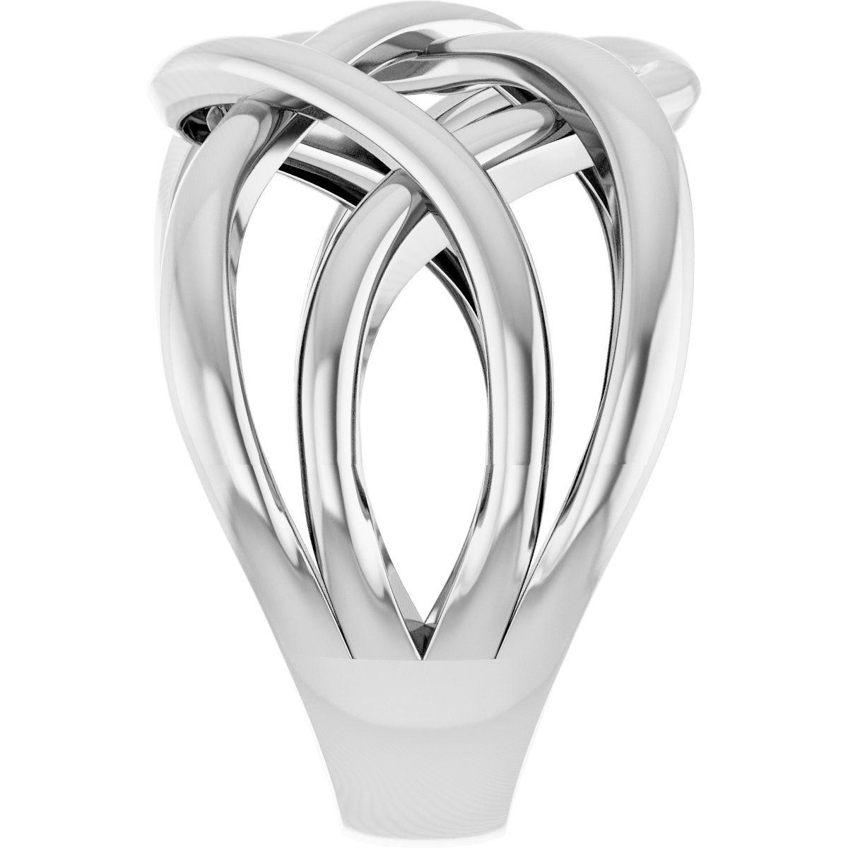 14K White Criss-Cross Ring