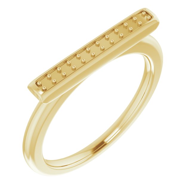14K Yellow 1/10 CTW Diamond Bar Ring