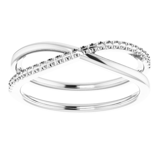 14K White 1/10 CTW Natural Diamond Criss-Cross Ring