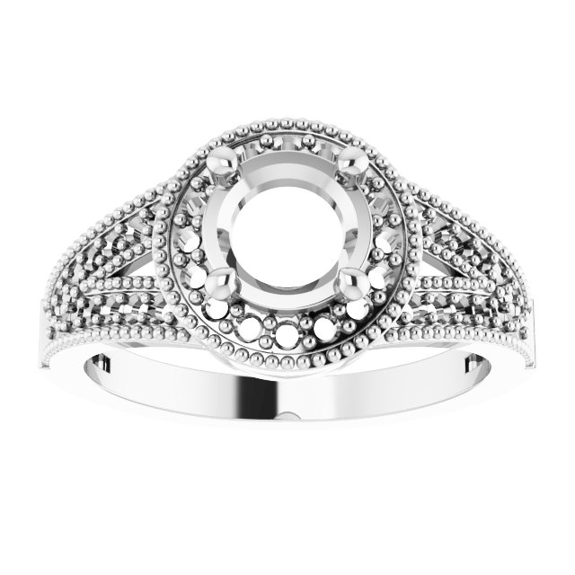 Sterling Silver Imitation White Cubic Zirconia Halo-Style Ring 