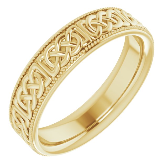 14K Yellow 6 mm Celtic-Inspired Band Size 11