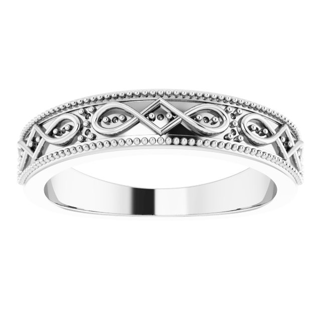 14K White .03 CTW Natural Diamond Celtic Inspired Anniversary Band