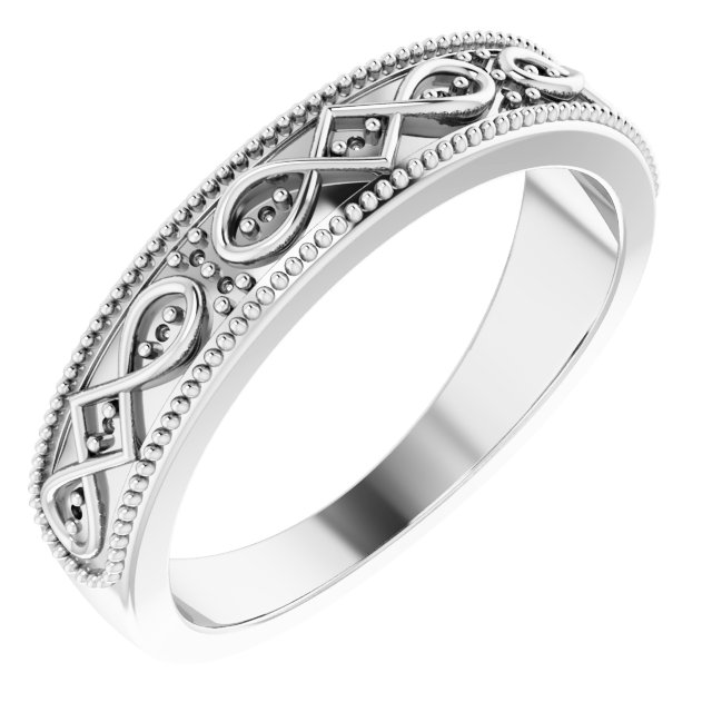 14K White .03 CTW Natural Diamond Celtic Inspired Anniversary Band