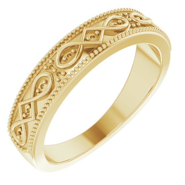 14K Yellow .03 CTW Natural Diamond Celtic Inspired Anniversary Band