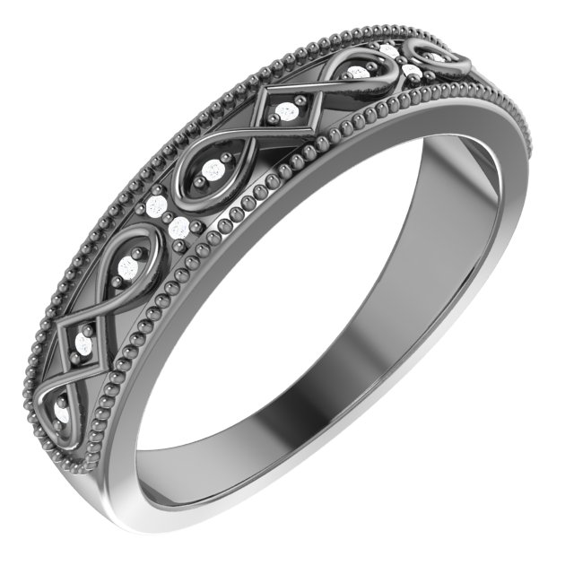 None / Unset / 14K White / Polished / Celtic Inspired Anniversary Band Mounting
