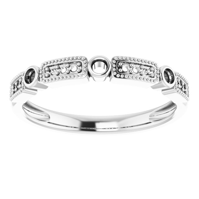 14K White 1/10 CTW Natural Diamond Stackable Ring