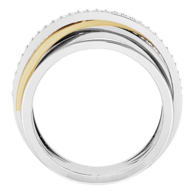 14K White/Yellow 1/2 CTW Diamond Ring Size 7