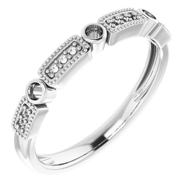 14K White 1/10 CTW Natural Diamond Stackable Ring