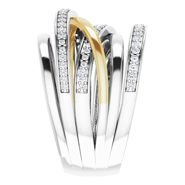 14K White/Yellow 1/2 CTW Natural Diamond Ring 
