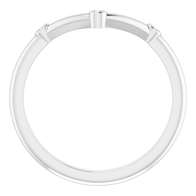 14K White .03 CTW Diamond Stackable Chevron Ring