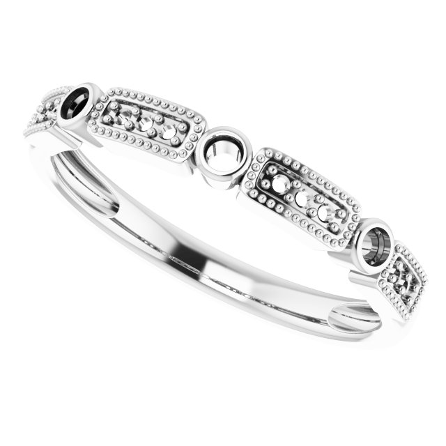 14K White 1/10 CTW Natural Diamond Stackable Ring