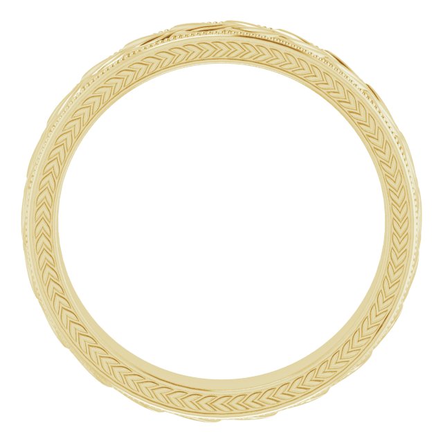 14K Yellow 5 mm Wheat Pattern Band Size 10