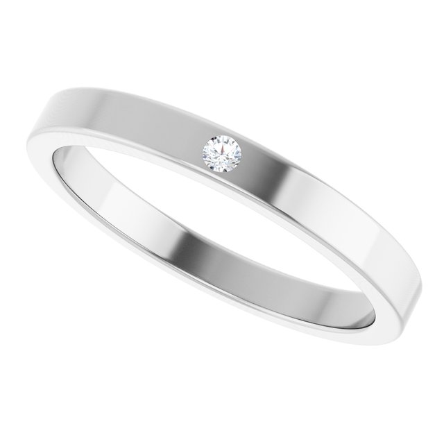 14K White .02 CTW Diamond Stackable Family Ring