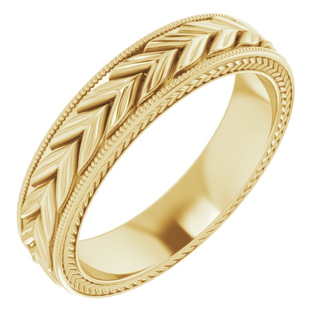 14K Yellow 5 mm Wheat Pattern Band Size 9 Ref 14964401