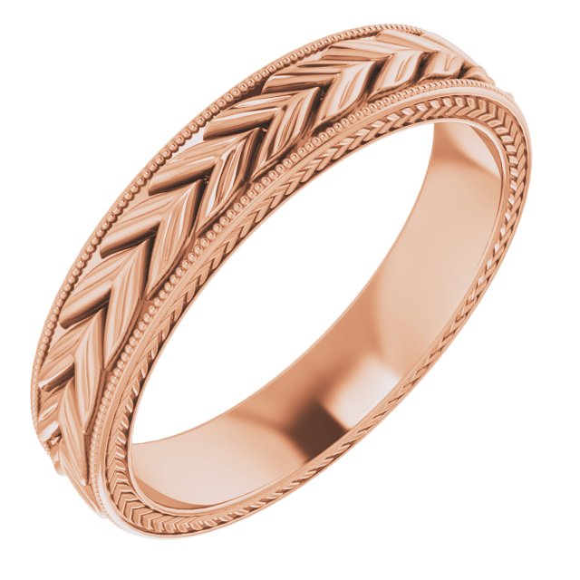 14K Rose 5 mm Wheat Pattern Band Size 12 Ref 14964272