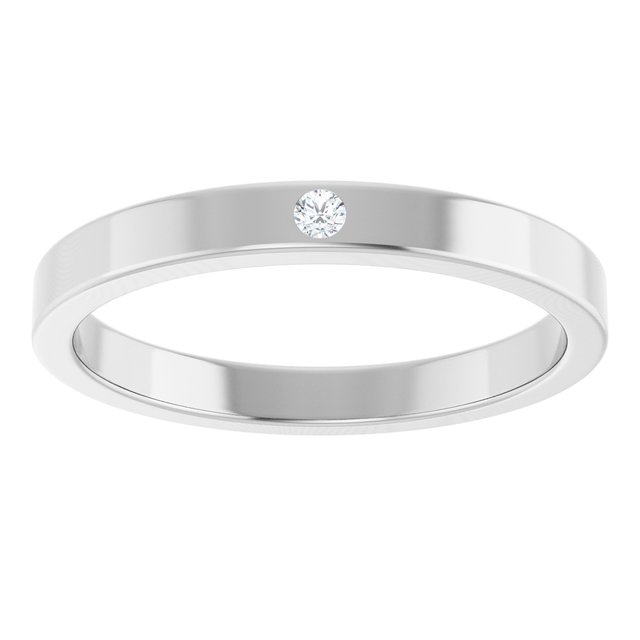 14K White .02 CTW Natural Diamond Family Stackable Ring