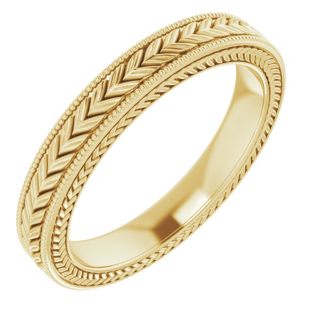 10K Yellow 3 mm Wheat Pattern Band Size 5 Ref 17877404