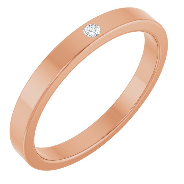 14K Rose .02 CTW Natural Diamond Family Stackable Ring