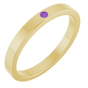 14K Yellow Amethyst Stackable Family Ring