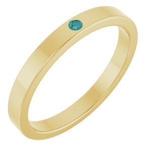 14K Yellow Natural Alexandrite Family Stackable Ring
