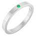 Sterling Silver Natural Emerald Family Stackable Ring