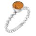 Sterling Silver Natural Citrine Family Beaded Stackable Ring