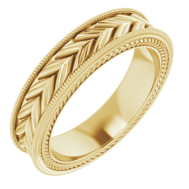 14K Yellow 5 mm Wheat Pattern Band Size 6.5 Ref 12393724