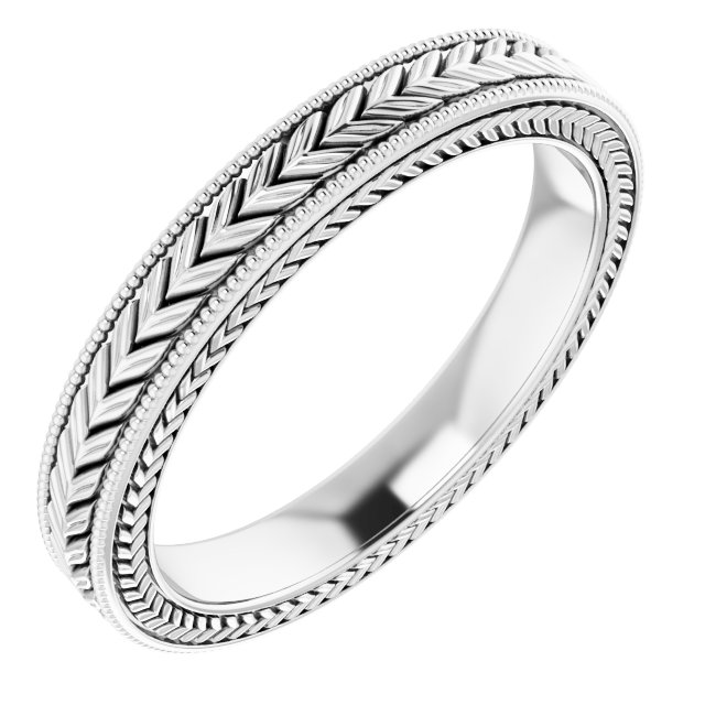 Platinum 3 mm Wheat Pattern Band Size 6.5 Ref 12213321