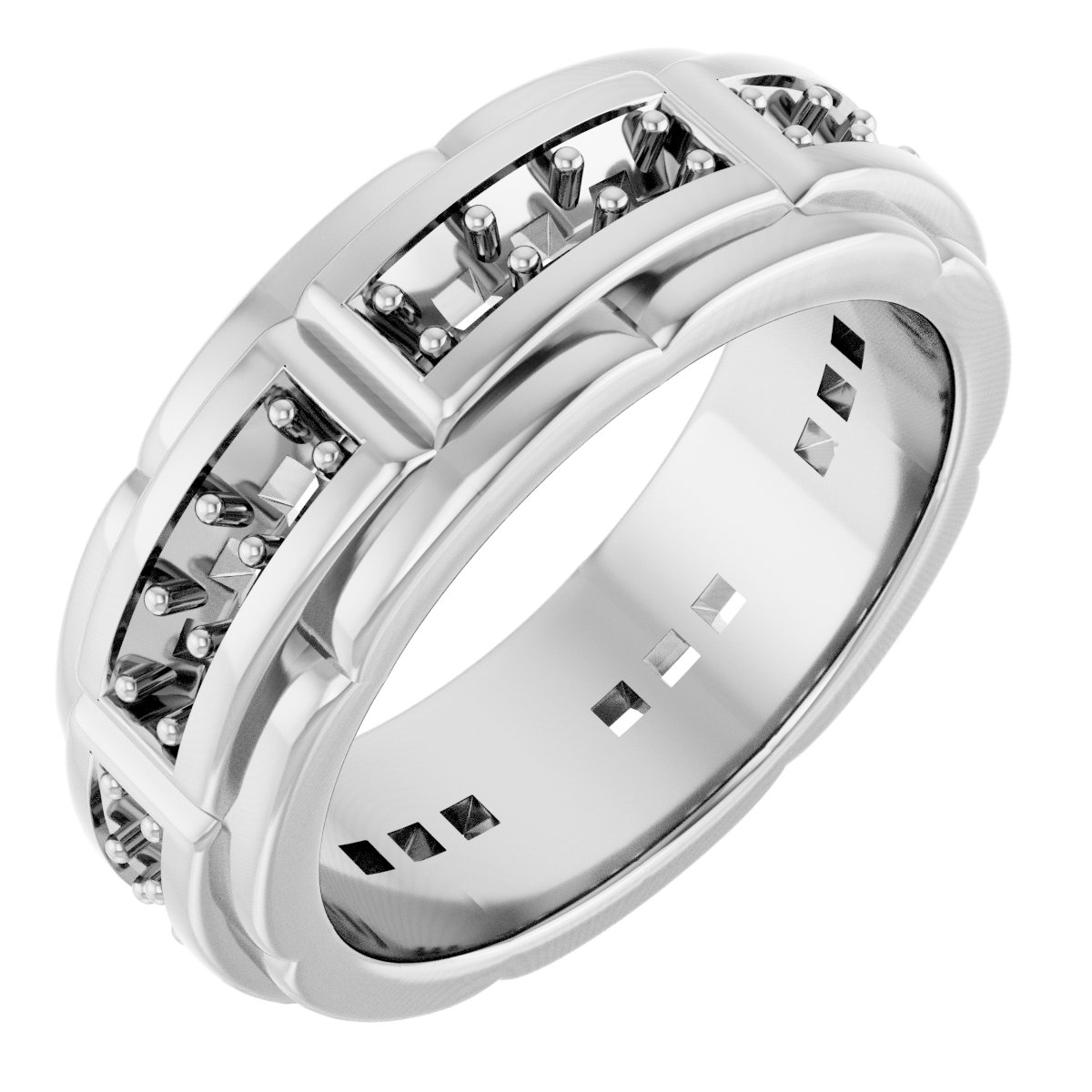 2.25 mm Round Mens Band Mounting