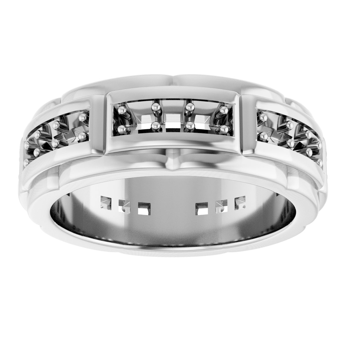 2.25 mm Round Mens Band Mounting view 3