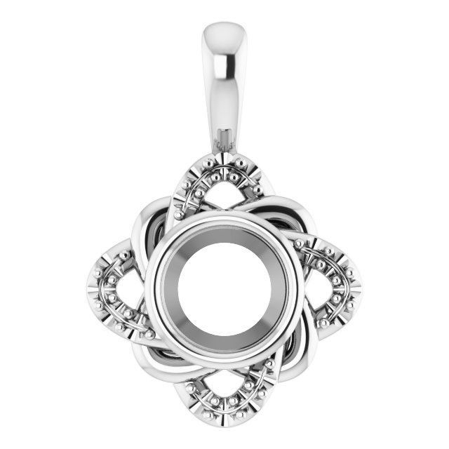 Accented Bezel-Set Celtic-Inspired Pendant