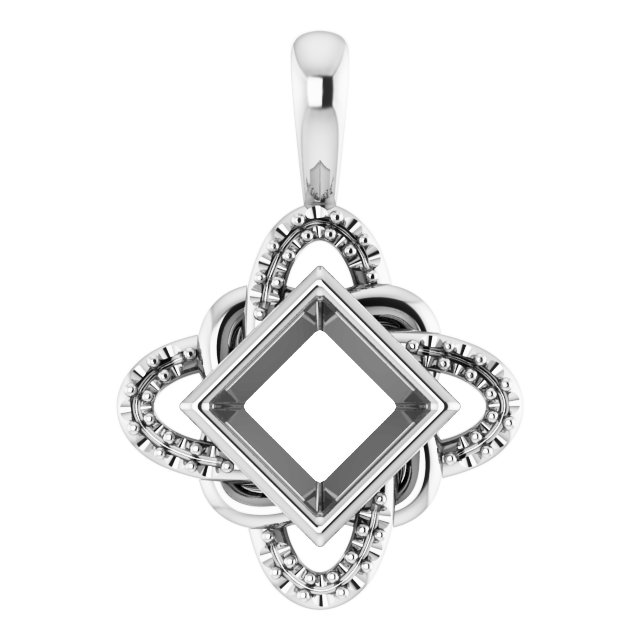 Accented Bezel-Set Celtic-Inspired Pendant