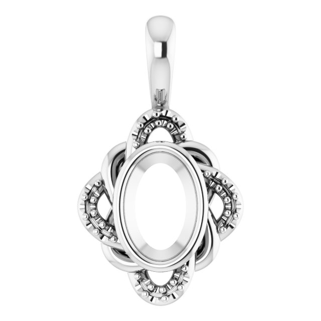 Accented Bezel-Set Celtic-Inspired Pendant