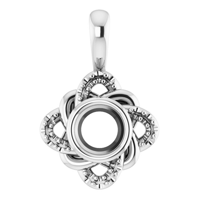 Accented Bezel-Set Celtic-Inspired Pendant