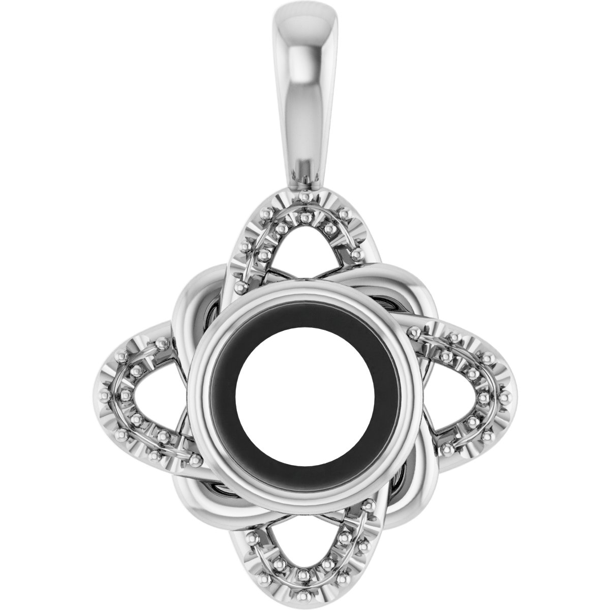 Accented Bezel-Set Celtic-Inspired Pendant