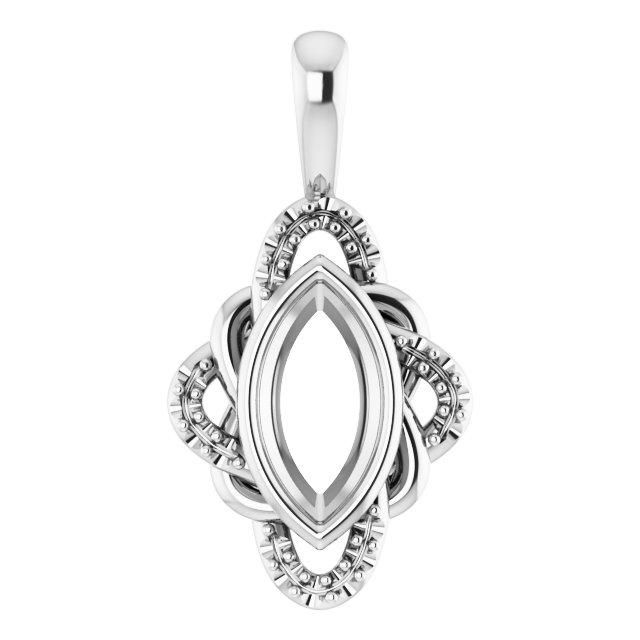 Accented Bezel-Set Celtic-Inspired Pendant