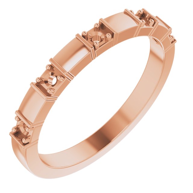 1/8 CTW Natural Diamond Anniversary Band – 14K Rose Gold