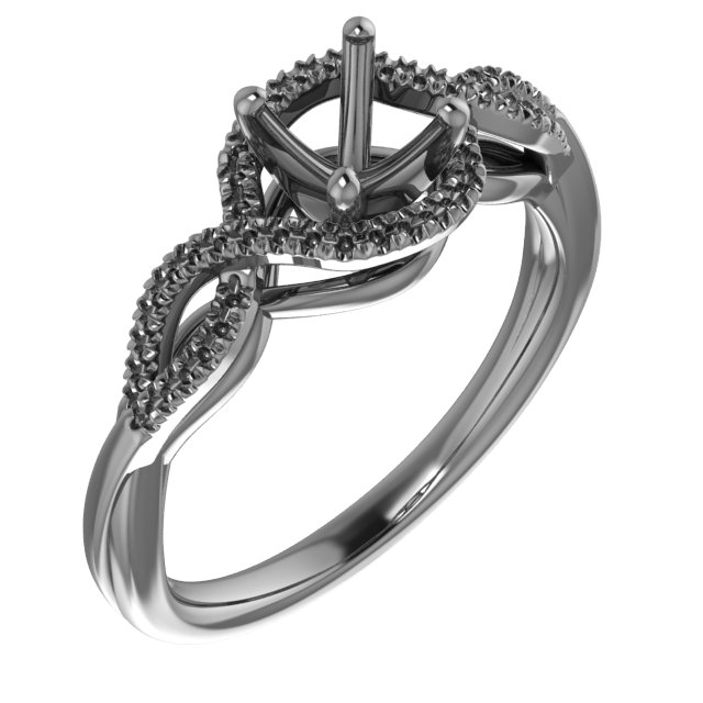 8x8 mm Cushion Engagement Ring Mounting