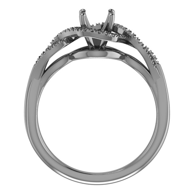 8x8 mm Cushion Engagement Ring Mounting view 2