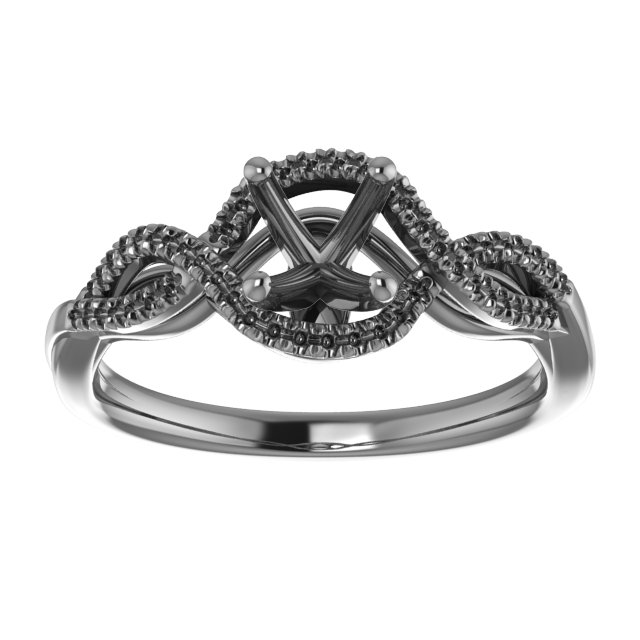 8x8 mm Cushion Engagement Ring Mounting view 3