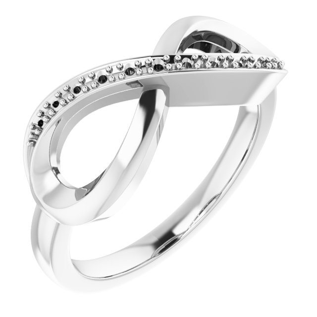 10K White .05 CTW Natural Diamond Infinity-Inspired Ring