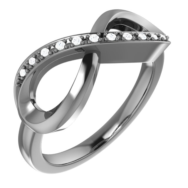 14K White .05 CTW Diamond Infinity-Inspired Ring