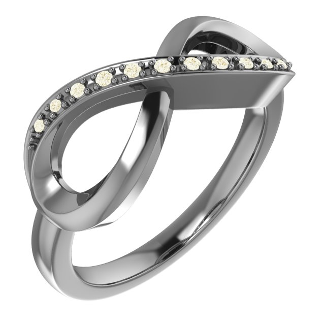 14K Yellow .05 CTW Diamond Infinity-Inspired Ring