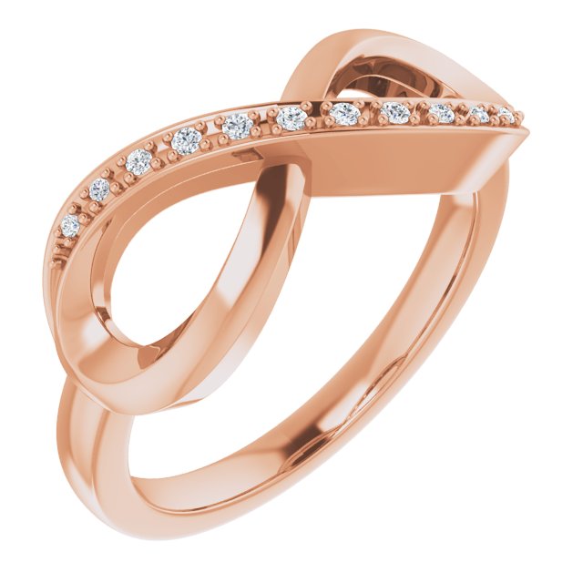 14K Rose .05 CTW Natural Diamond Infinity-Inspired Ring