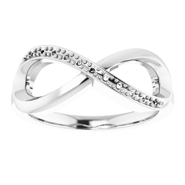 14K White .05 CTW Natural Diamond Infinity-Inspired Ring