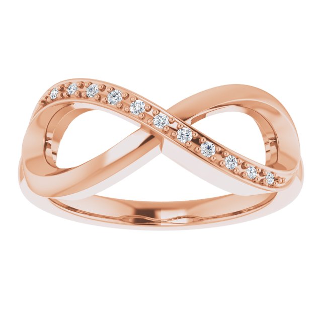 14K Rose .05 CTW Natural Diamond Infinity-Inspired Ring