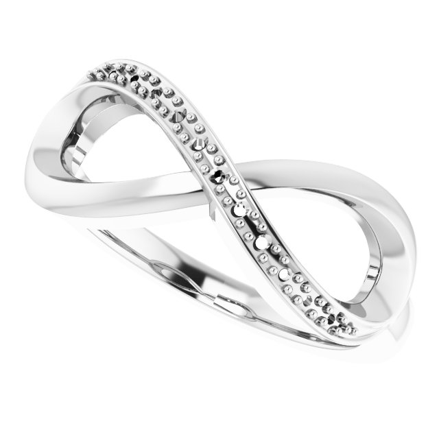 14K White .05 CTW Natural Diamond Infinity-Inspired Ring