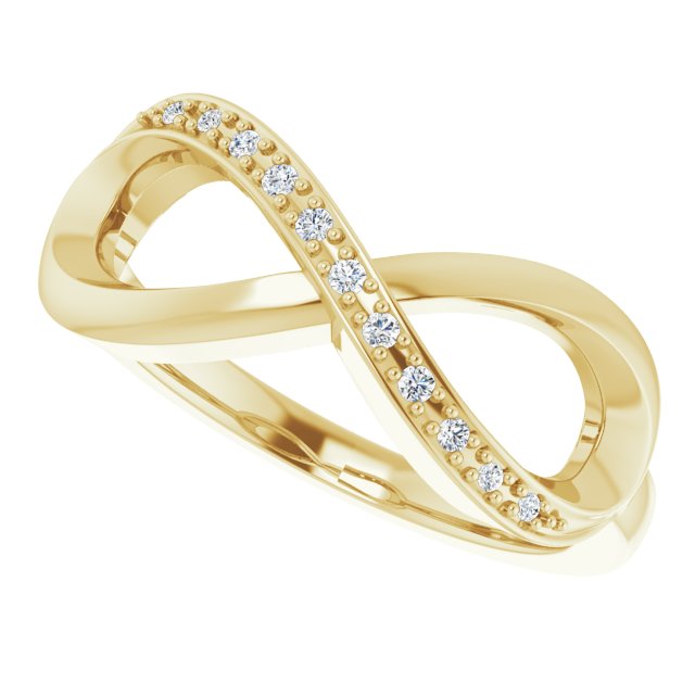 14K Yellow .05 CTW Natural Diamond Infinity-Inspired Ring