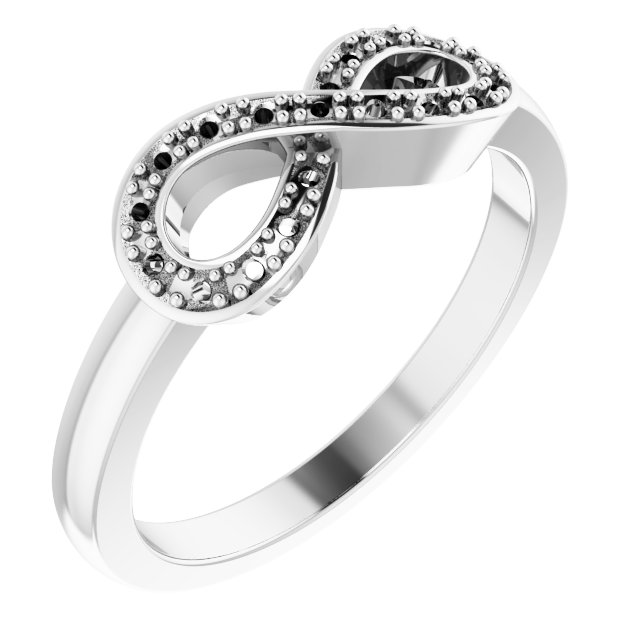 14K White 1/10 CTW Natural Diamond Infinity-Inspired Ring